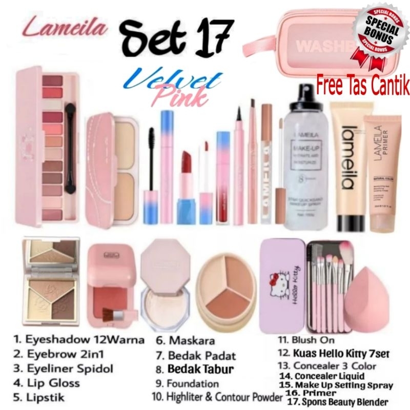 Jual Paket Komplit Lameila In Set Make Up Komplit Paket Seserahan Murah Meriah