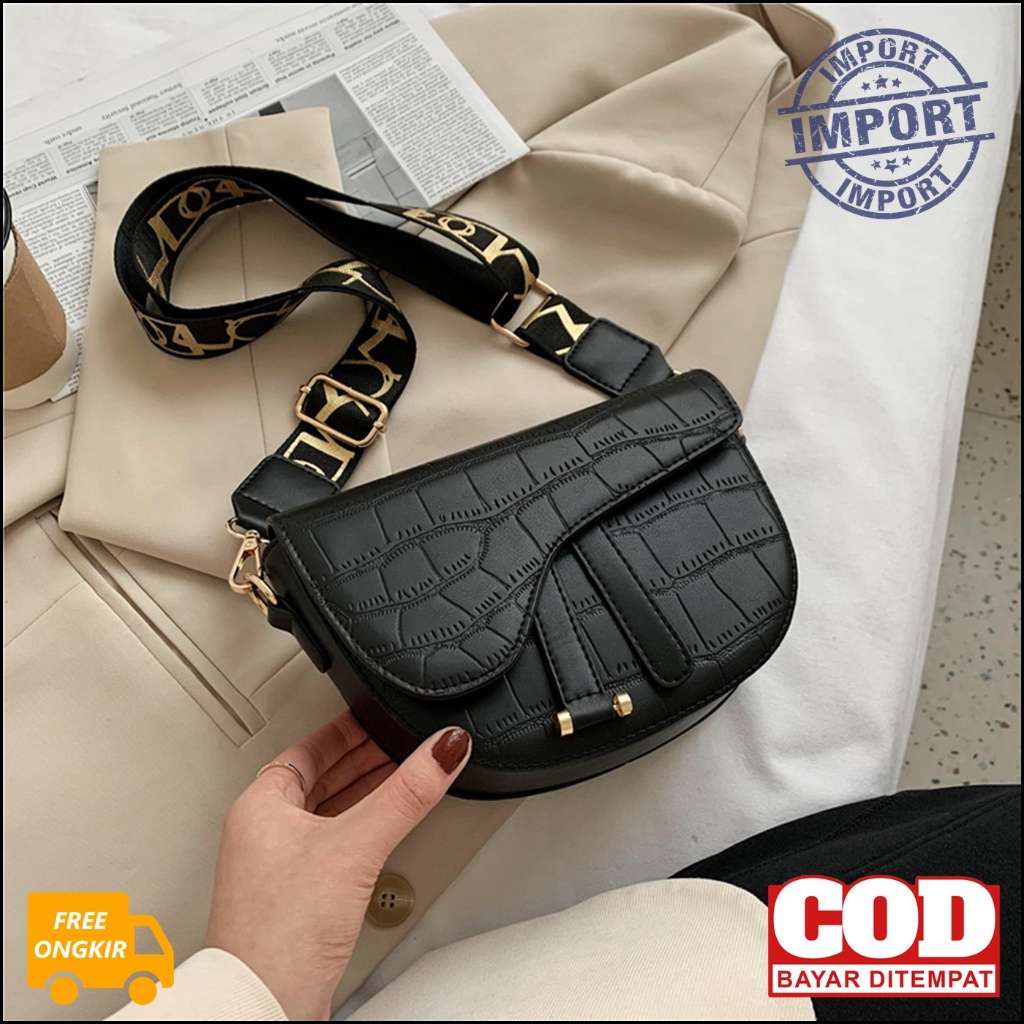 Jual TAS KULIT TAS SELEMPANG WANITA VB3191 IMPORT SLING BAG SADDLE