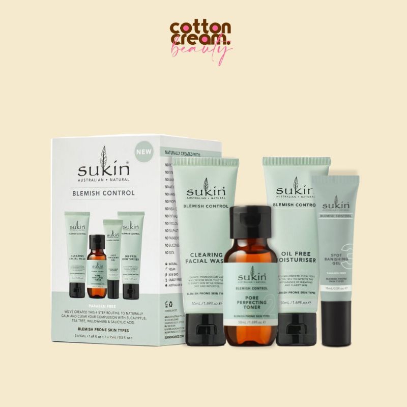 Jual Sukin Blemish Control Kit ( Cleanser + Toner + Moisturizer + Acne
