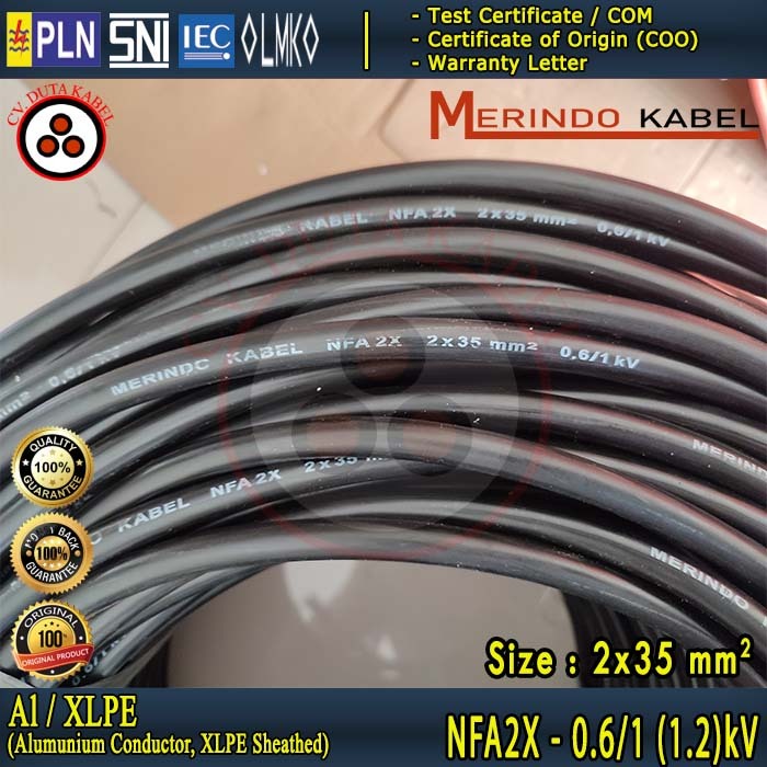 Jual Kabel NFA2X 2x35 mm2 MERINDO /Twisted Cable/Kabel Udara/Kabel TC ...