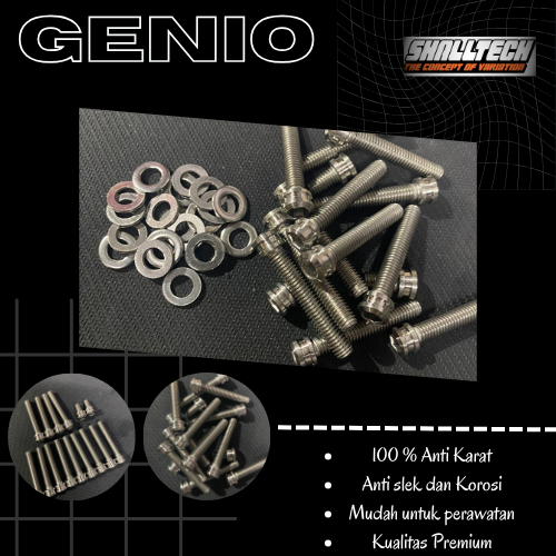 Jual Baut Cvt Motor Genio Bahan Stenlles Anti Karat Model Titanium