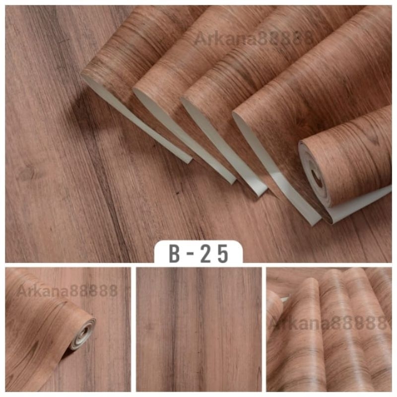 Jual Wallpaper Dinding Vinyl Bertekstur Premium Isi Meter Motif Kayu Teb Shopee Indonesia