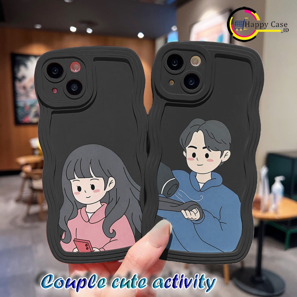 Jual Softcase Case Gelombang Hitam Custom Cute Couple Romantic Untuk Iphone X Xs Max Xr S