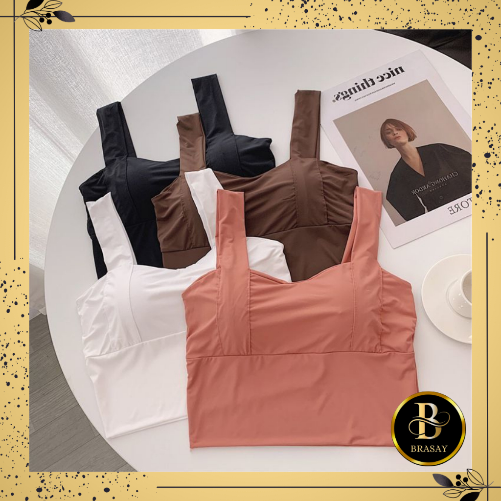Jual Brasay Tank Top Bra Cup BH Singlet Pakaian Atasan Wanita Import Model Korea 1077 Shopee