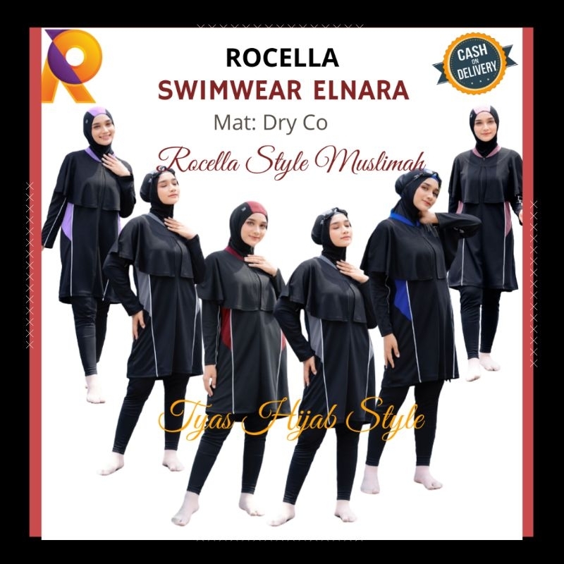 Jual Baju Renang Muslimah Rocella Swimwear Elnara Pakaian Renang Wanita Dewasa Muslim Muslimah 