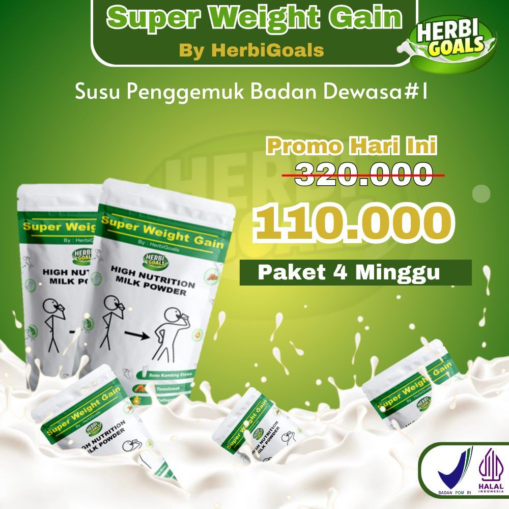 Jual Super Weight Gain By Herbigoals Susu Penambah Berat Badan Dan