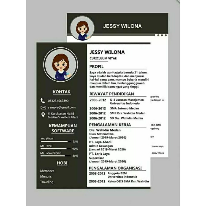 Jual Jasa Desain Cv Bagus Hasil Sesuai Keinginan Edit Cv Design Cv Desain Curriculum Vitae