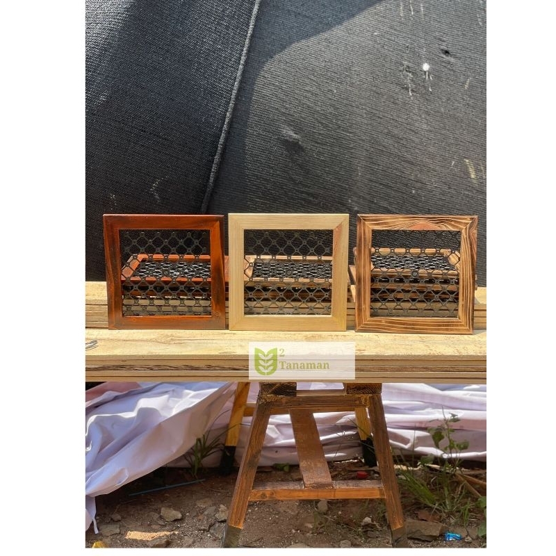 Jual frame platycerium/Simbar + drainase ukuran 30cmx30cm kayu jati ...