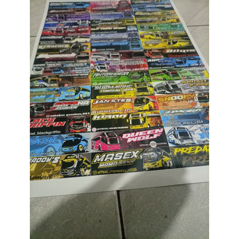 Jual NEW Sticker Bus Basuri 1 Lembar Isi 45 Kotak Campur | Shopee Indonesia