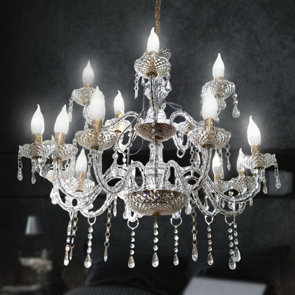 Jual Lampu Lilin Chandelier Gantung Cabang Sudah Termasuk Lampu Kristal Akrilik Import