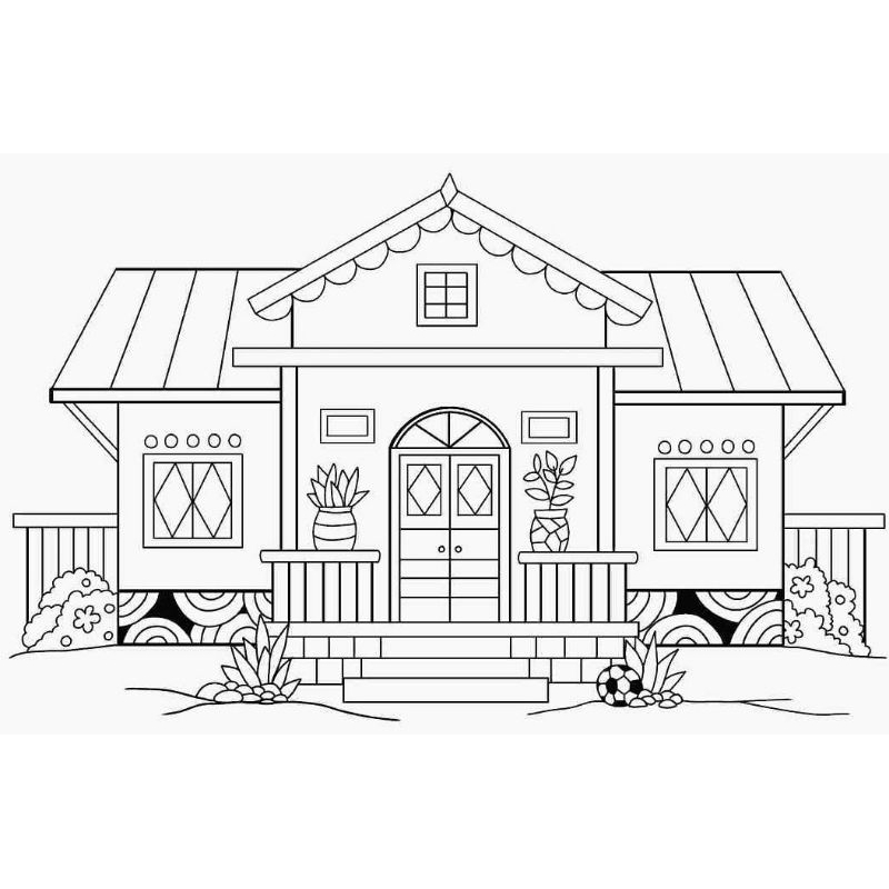 Jual Sketsa mewarnai pemandangan Rumah | Shopee Indonesia