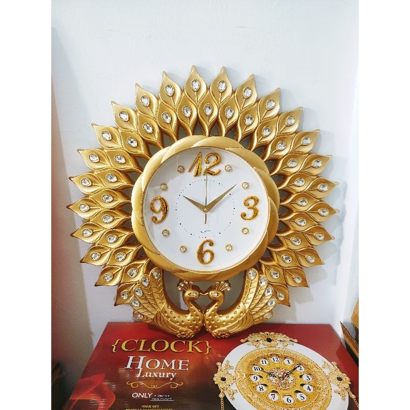 Jual jam merak jumbo/jam sultan besar/jam dinding aesthetic NK-27 ...