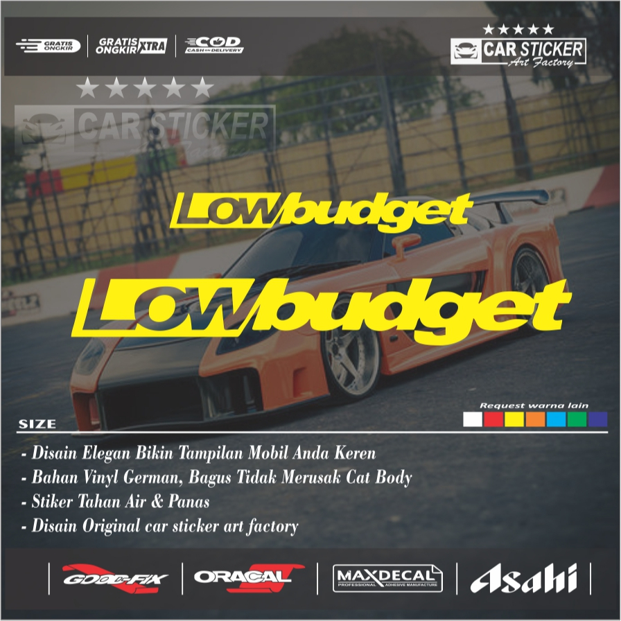 Jual LOW23 Sticker low budget sticker kaca mobil sticker cutting stiker ...
