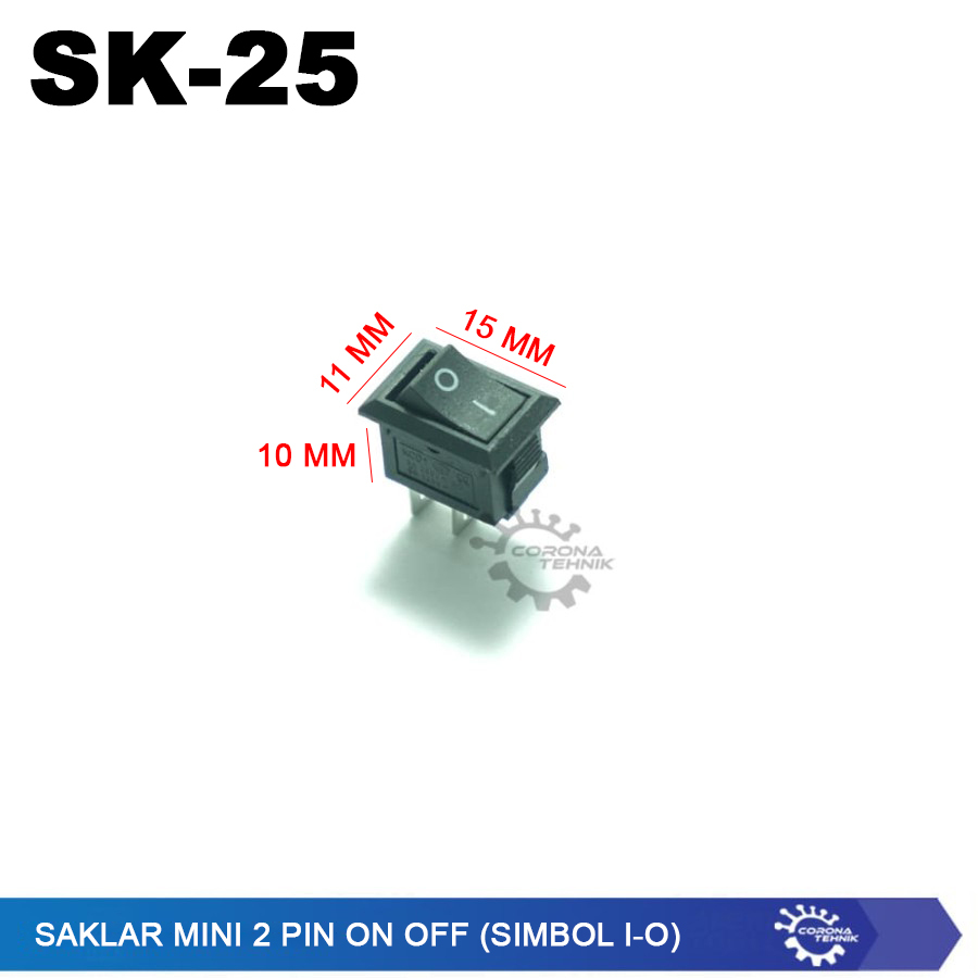 Jual Saklar Mini 2 Pin On Off (Simbol I-O) KCD1-11 | Shopee Indonesia