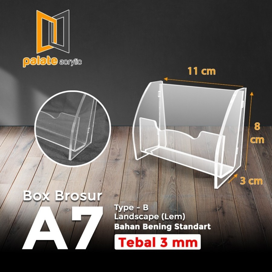 Jual AKRILIK TEMPAT BROSUR / RAK / BOX A7 TYPE B LANDSCAPE - MODEL JADI ...
