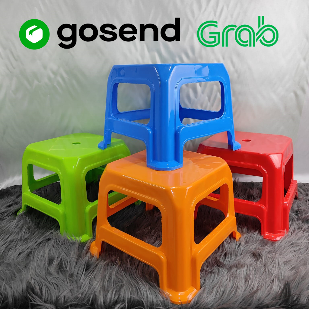 Jual Gosend Grab Bangku Plastik Segi Kursi Jongkok Tebal Plastic Stool Squat Chair Shopee