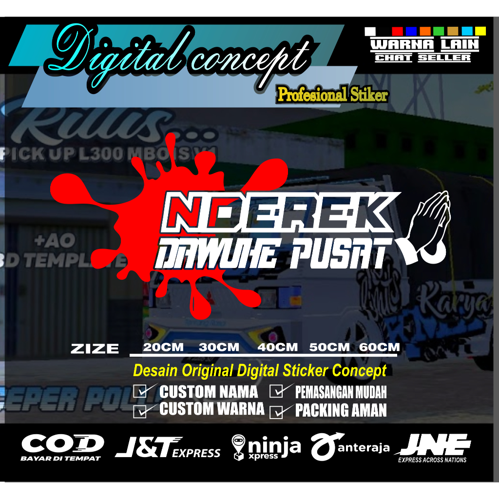 Jual Stiker sticker kaca nderek dawuhe pusat stiker variasi kaca mobil ...