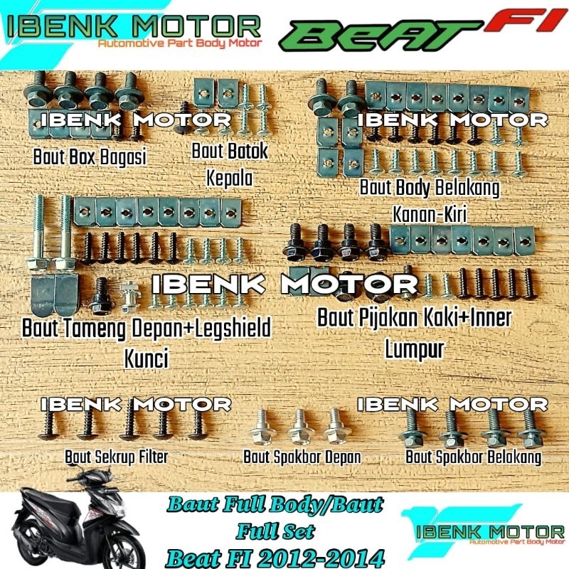 Jual Baut Baut Full Body Set Honda Beat Fi Lama Tahun Eceran Shopee Indonesia