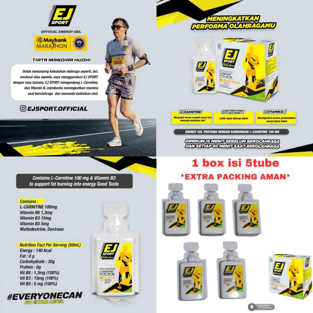 Jual EJ Sport Gel sportgel GU energy stamina olahraga lari sepeda