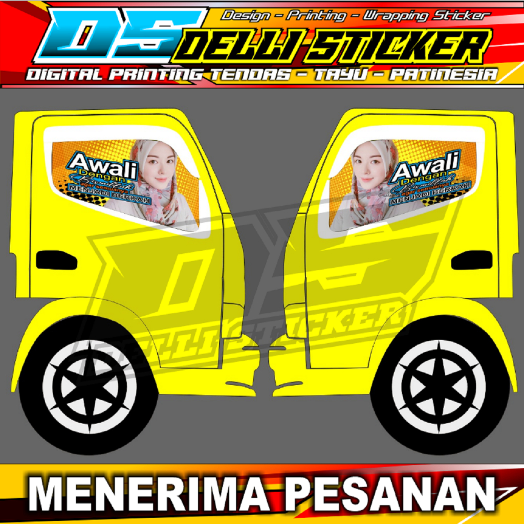 Jual Stiker Truk Canter Kaca Samping Bahan One Way Tembus Pandang