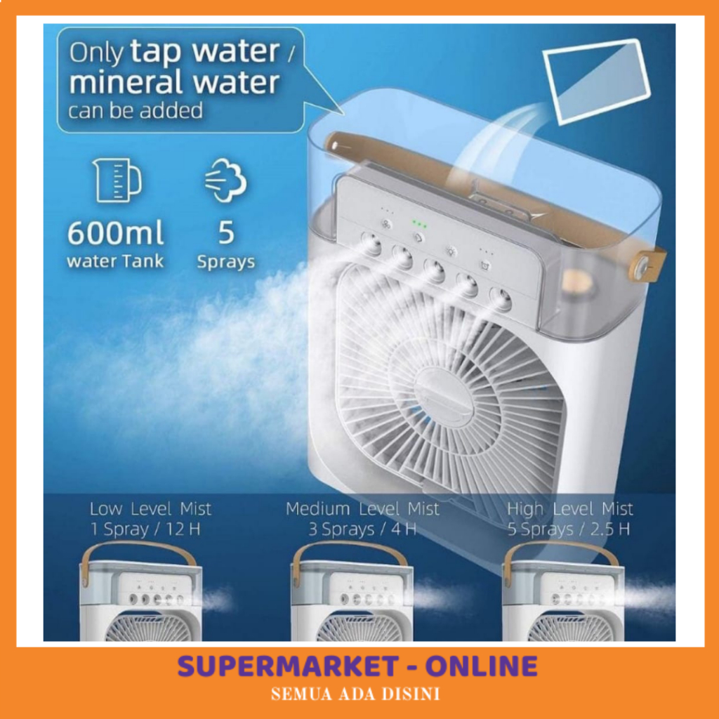 Jual TERBARU!! AC MINI 3IN1 KIPAS ANGIN DAN HUMIDIFIER BISA DIISI AIR ES BATU SUPAYA DINGIN