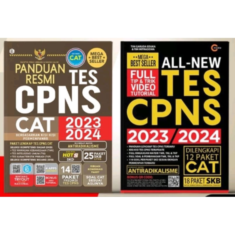 Jual BUKU ALL NEW TES CPNS 2023-2024 & BUKU PANDUAN RESMI TES CPNS CAT ...