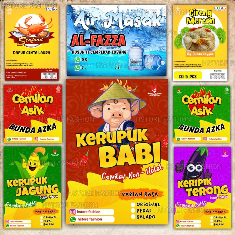 Jual Sticker Label Produk Makanan Label snack Cemilan Sticker Gratia ...