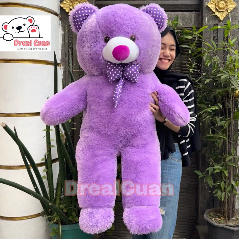 Jual Boneka Teddy Bear Besar jumbo lucu murah import purple ungu Shopee Indonesia