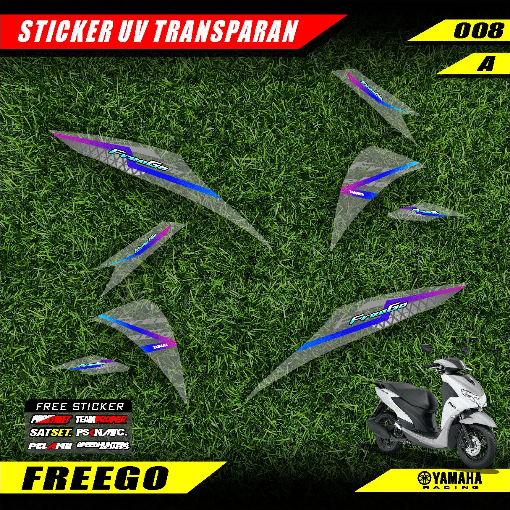Jual STICKER STRIPING UV YAMAHA FREEGO TRANSPARAN DESAIN MINIMALIS ...