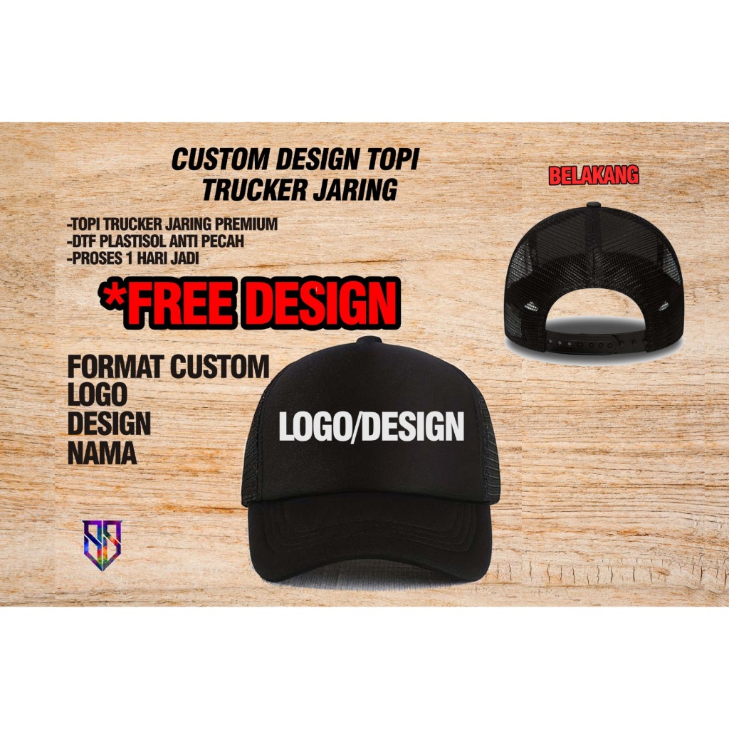 Jual TOPI CUSTOM/CUSTOM LOGO/CUSTOM DESAIN/CUSTOM NAMA/TOPI JARING/TOPI ...