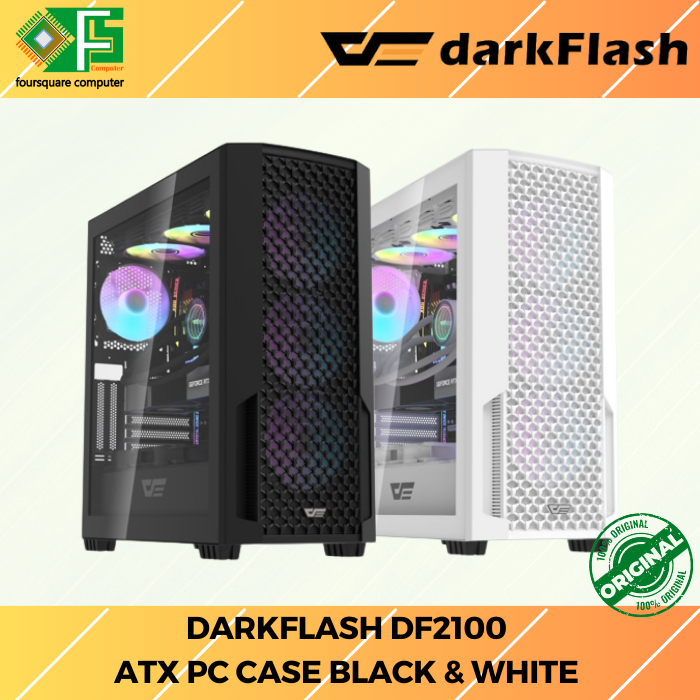 Jual Casing PC ATX Darkflash DF2100 White & Black + 4x ARGB Fan | CPU ...