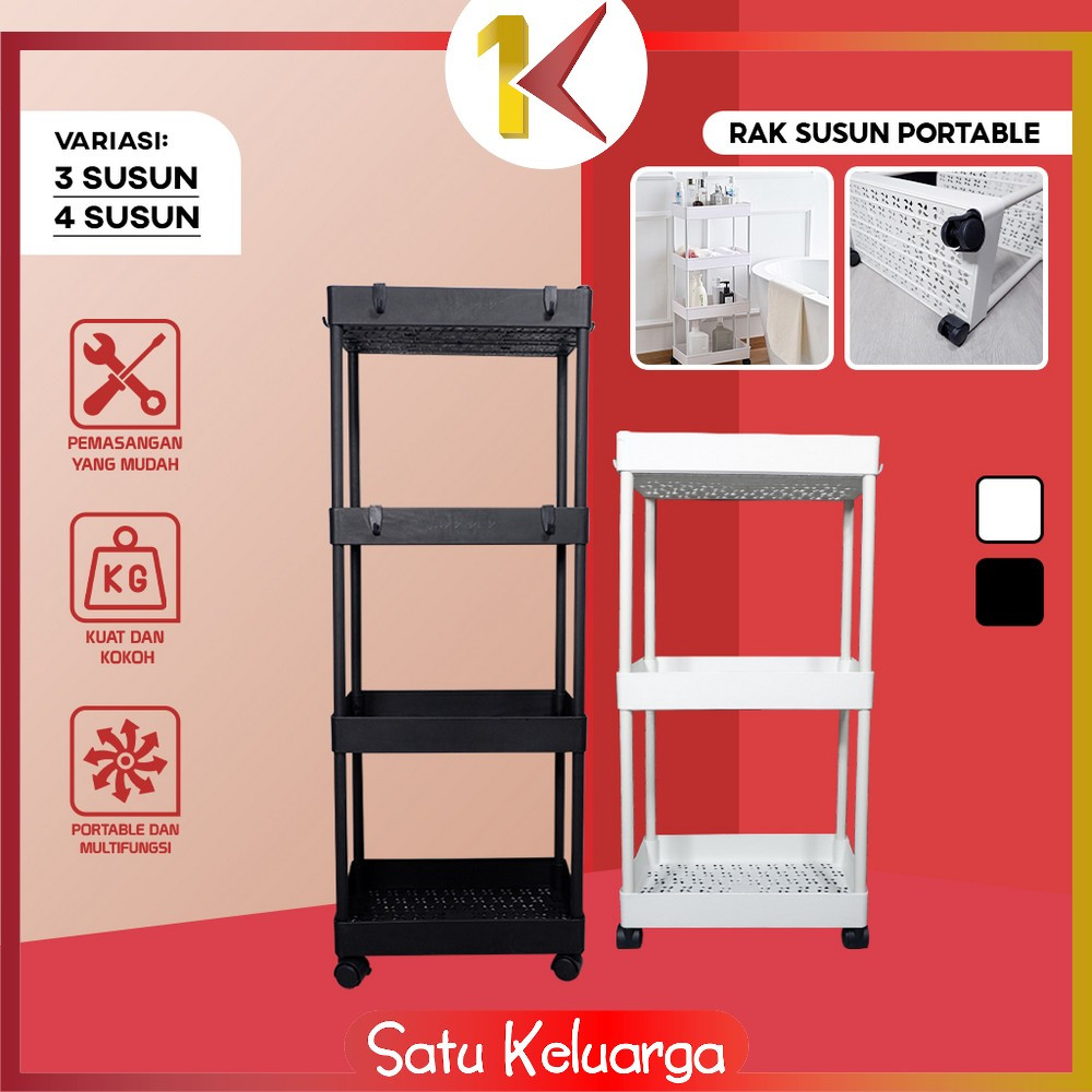 Jual SK-C802 Rak Susun Serbaguna 4 Tingkat Dengan Roda Bahan Plastik ...