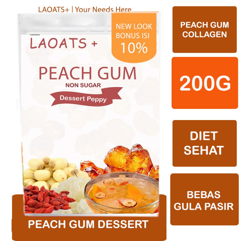 Jual Peach Gum Dessert Laoats Non Sugar (200g) Shopee Indonesia