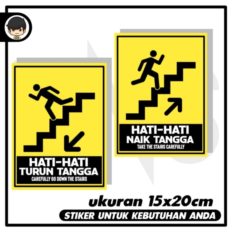 Jual Stiker Hati Hati Naik Turun Tangga 15x20cm Sticker Shopee Indonesia