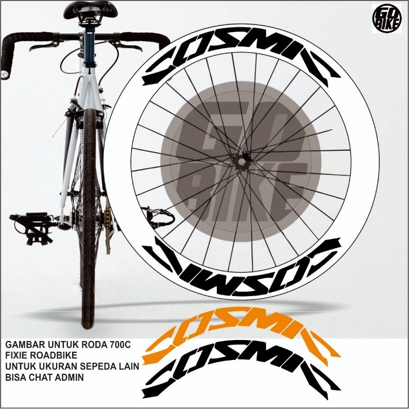 Jual stiker velg sepeda 700c sticker rims sepeda fixie roadbike COZMIC ...