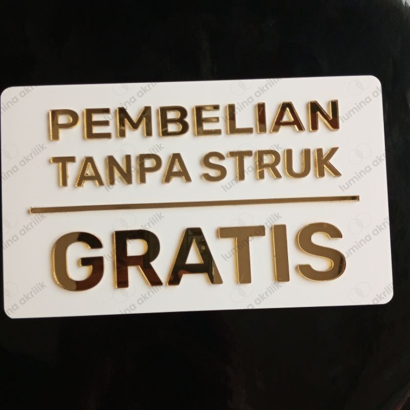 Jual Sign Gratis Tanpa Struk Akrilik Shopee Indonesia