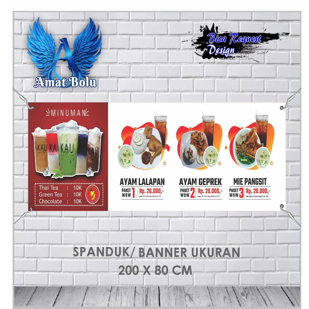 Jual BANNER SPANDUK DAFTAR MENU UKURAN 200X80 BISA REQUEST | Shopee ...