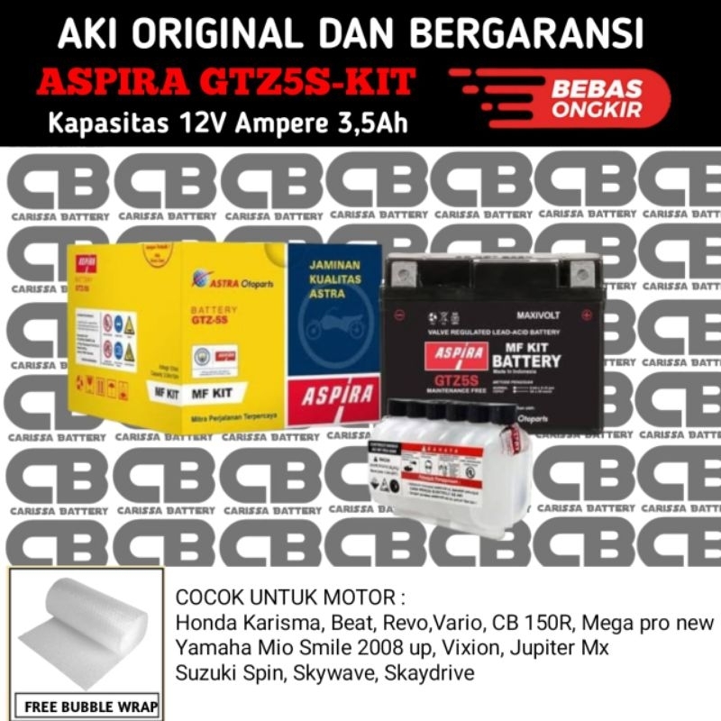 Jual Aki Motor Vario 110 Vario 125 Vario 150 Supra x 125 GTZ5S MF KIT