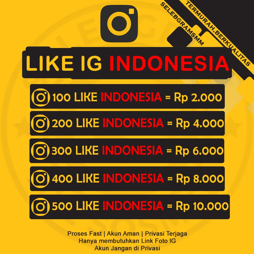 Jual INSTAGRAM LIKE INDONESIA MURAH PROSES CEPAT | Shopee Indonesia