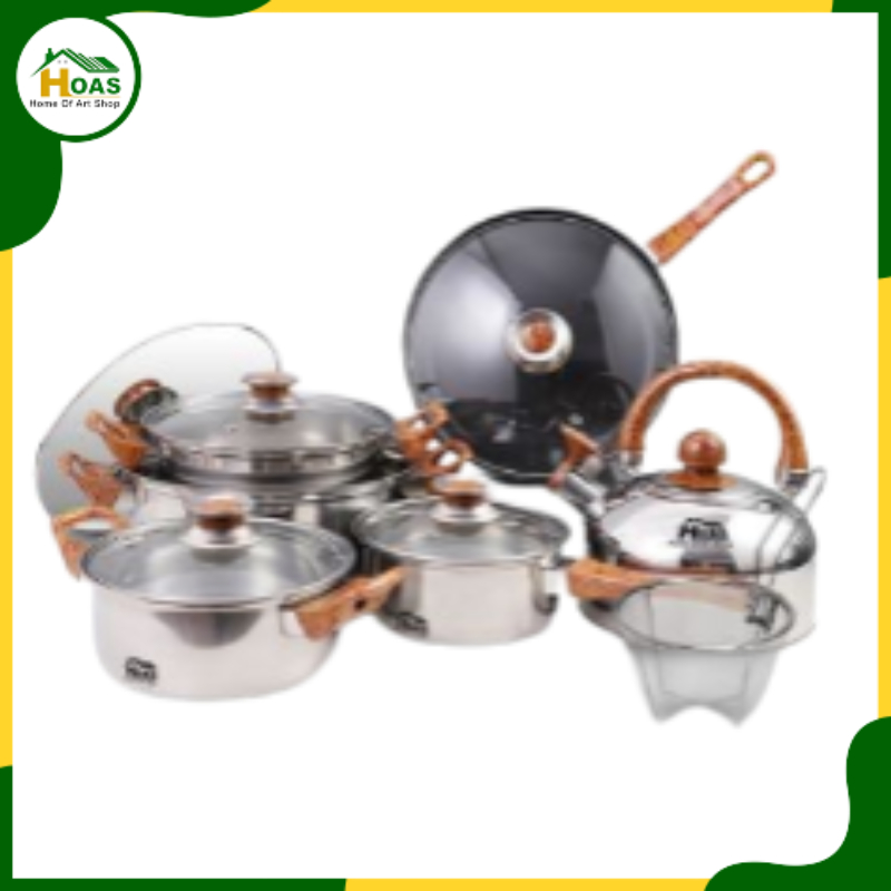 Jual Hoas Panci Set Stainless Steel Pcs Panci Set Tutup Kaca Panci Set Cookware Shopee