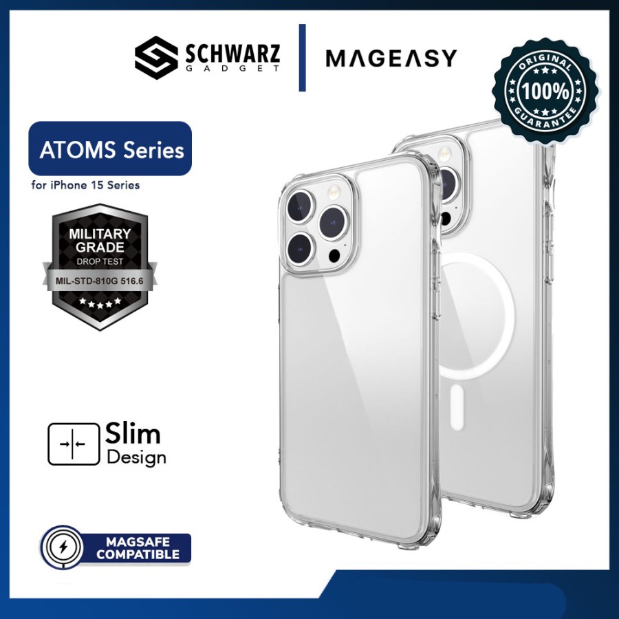 Jual MAGEASY Atoms Transparent Clear Magsafe Caase iPhone 15 Pro Max ...