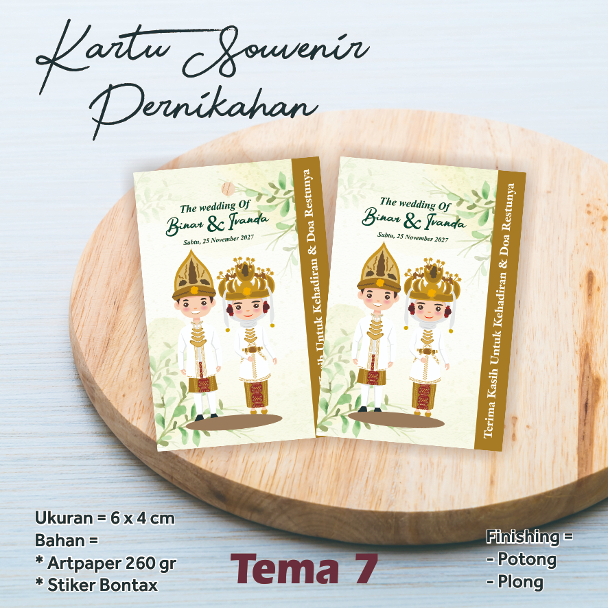Jual KARTU SOUVENIR/KARTU UCAPAN TERIMAKASIH/PENGAMBILAN SOUVENIR