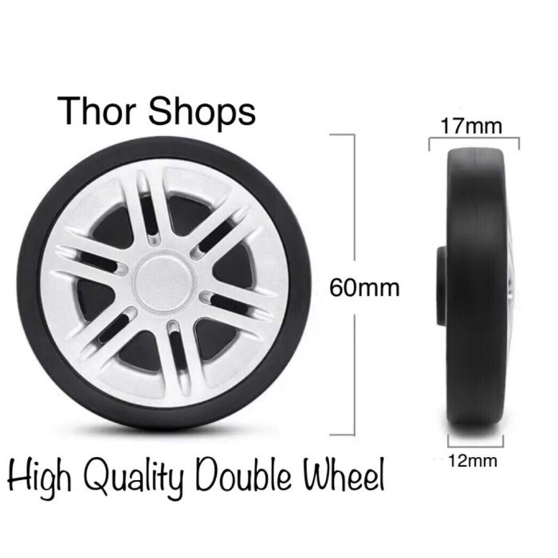 Jual roda koper double wheel 60mm luggage suitcase high quality ...