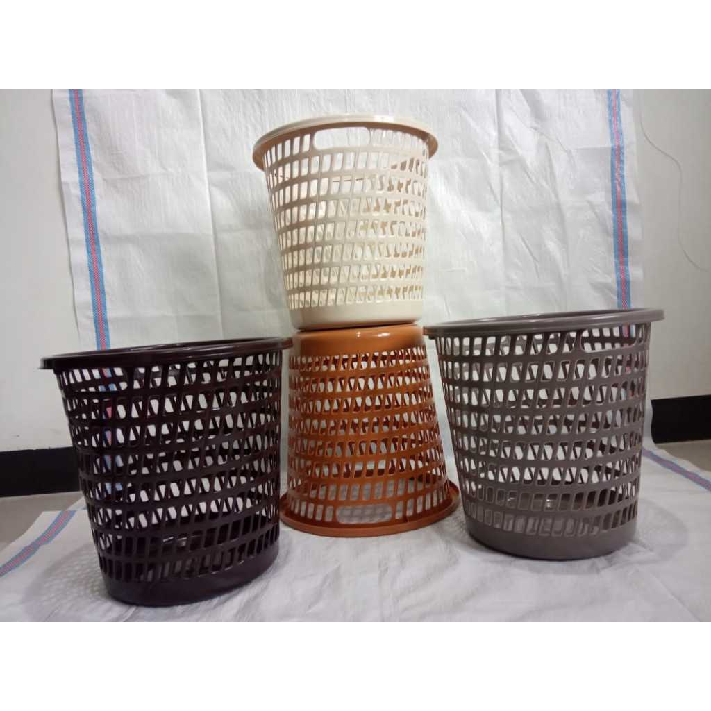 Jual Keranjang Sampah Dasbin Jumbo Coklat (ø32 x 31) cm | Shopee Indonesia