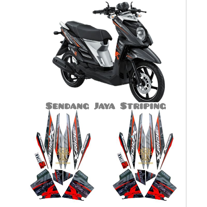 Jual Stiker Striping Lis Les Motor Yamaha X Ride Hitam Oren Standar Shopee Indonesia