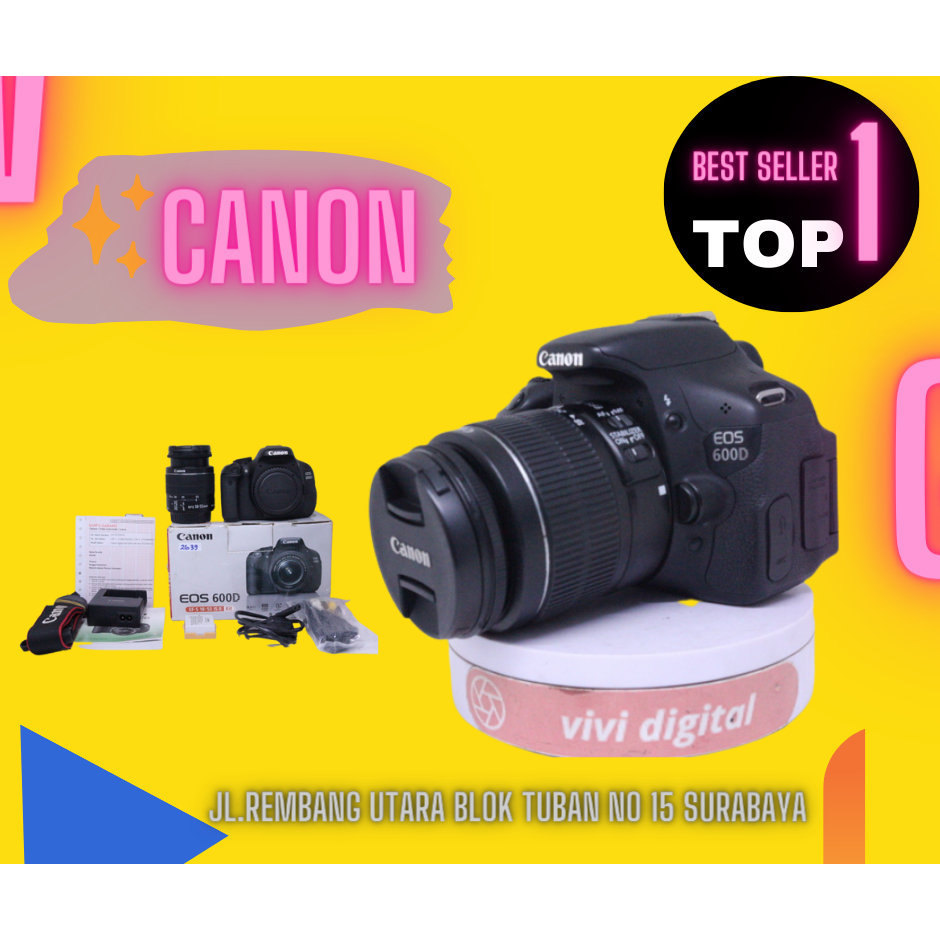 Jual Kamera Canon EOS 600D SC 9rban standart kit 1855mm bukan 30D