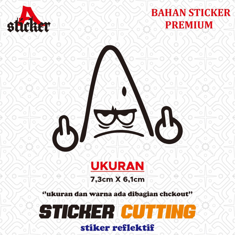 Jual Sticker Stiker Cutting Patrick Jari Tengah Marah Viral Shopee