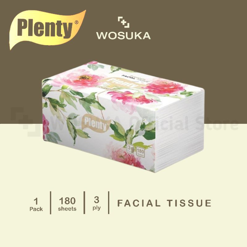 Jual [WOSUKA] Plenty Facial Tissue Premium 180 Sheet 3 Ply - Tisu Wajah ...