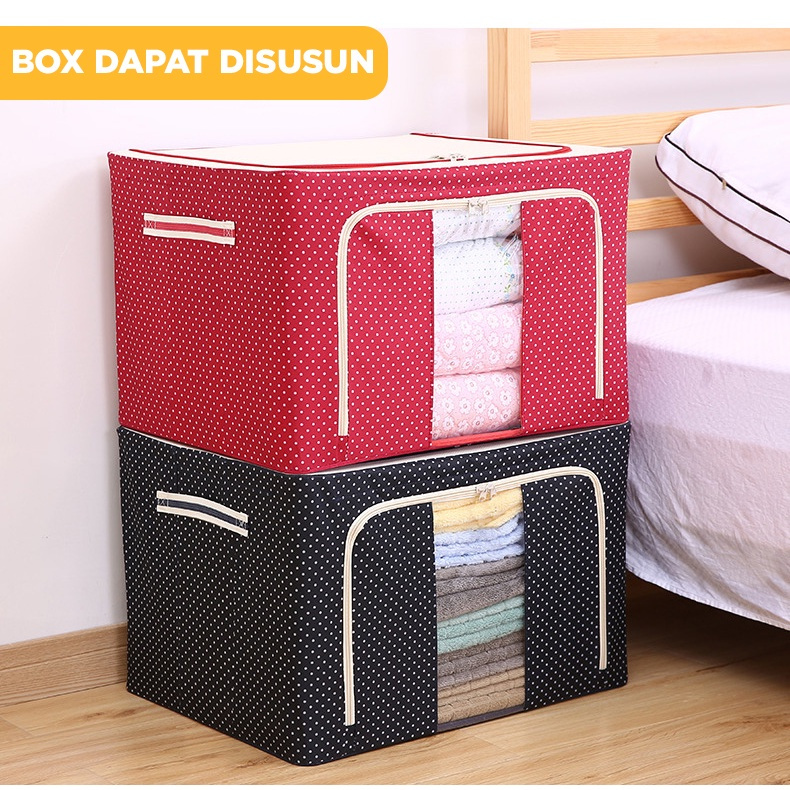 Jual Storage Box 66Liter Rangka Baja Double Zipper / Large Box 66Liter ...