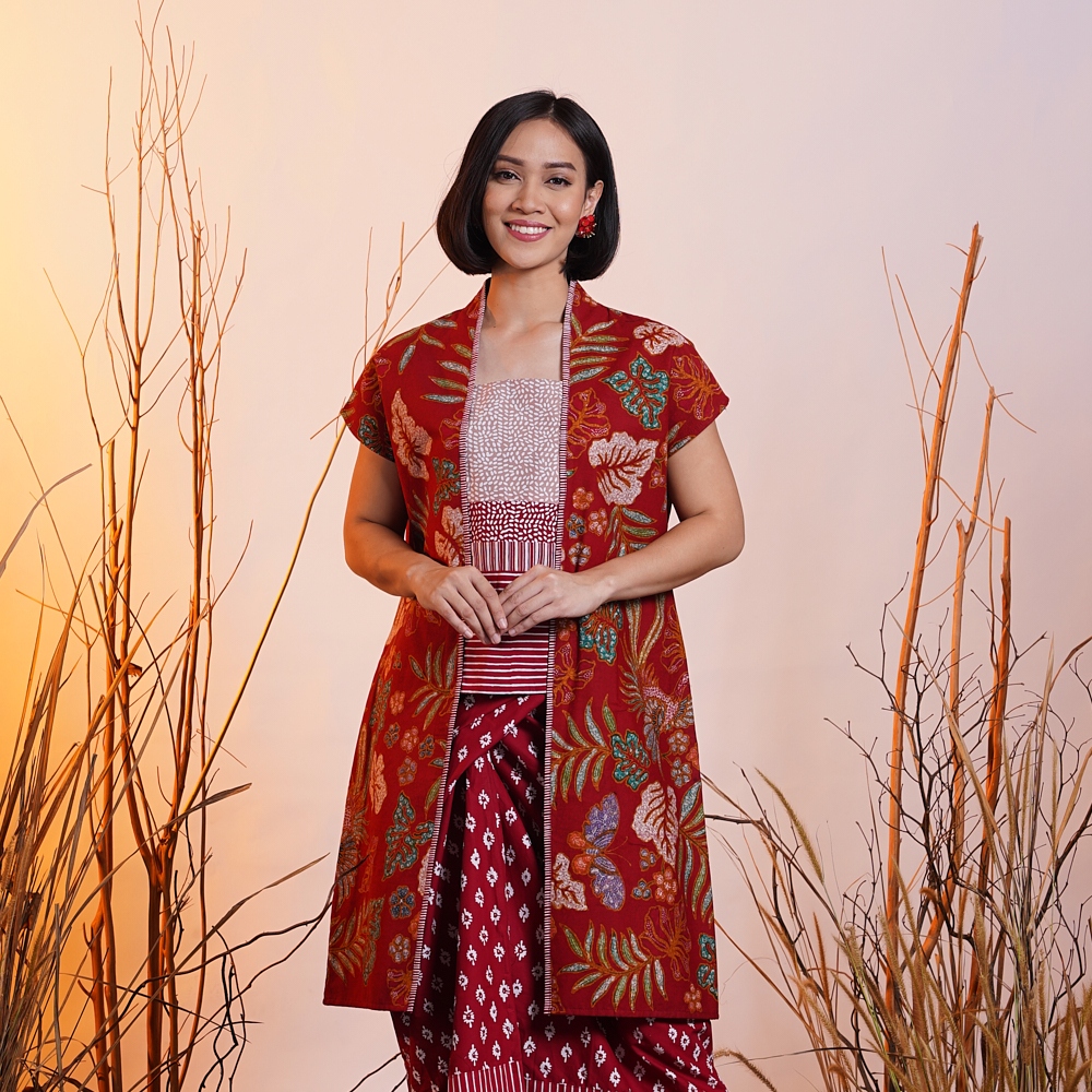 Jual NONA RARA Kebaya Dhini Encim T2461 Baju Batik Kasual Modern Shopee Indonesia